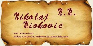Nikolaj Mioković vizit kartica